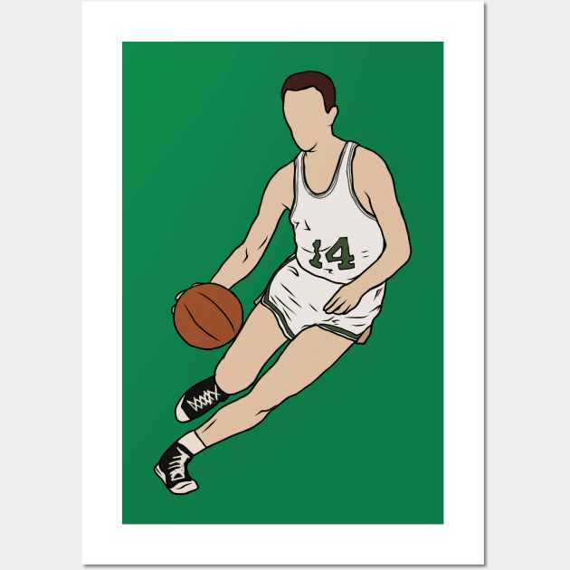 Bob Cousy Dribbling Wall Art by rattraptees